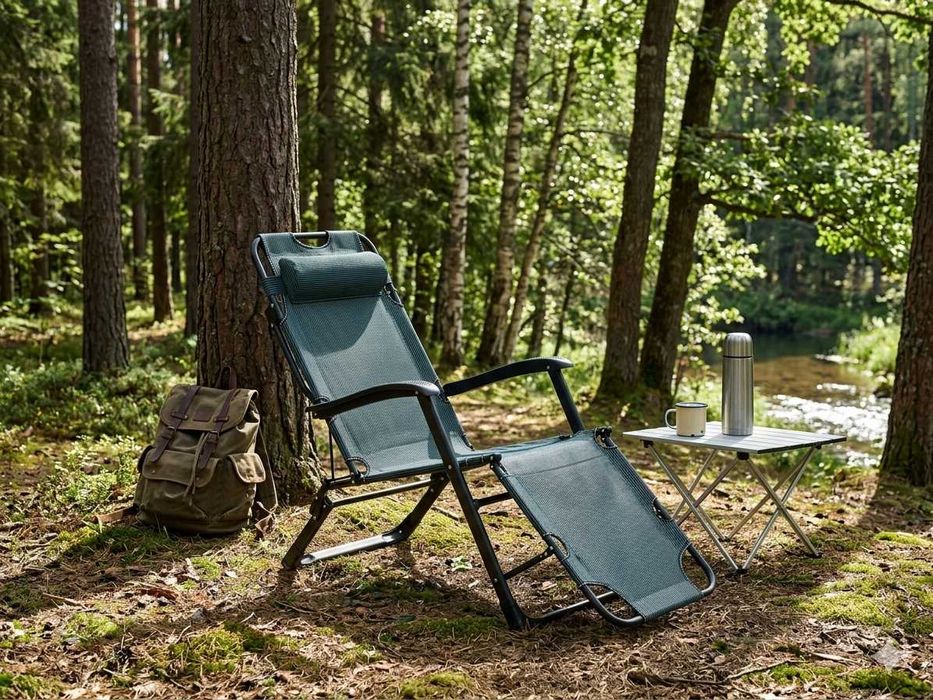 Кресло-шезлонг анатомической подушкой для отдыха