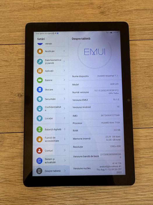 Tableta Huawei Mediapad T10 impecabila cu cartela sim 4G, 2GB si 32GB memorie, model AGR-L09