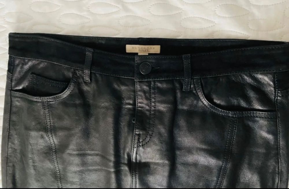 Fusta piele veritabila Burberry