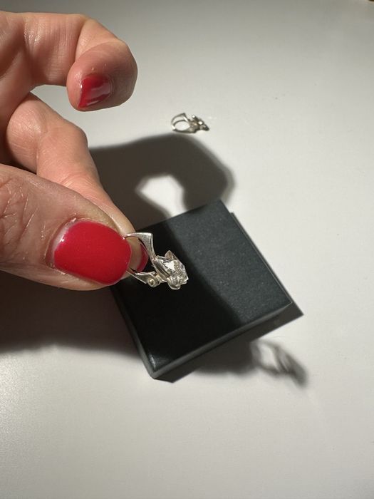 Нежни обеци сребро с форма на пеперуда и кристали Сваровски