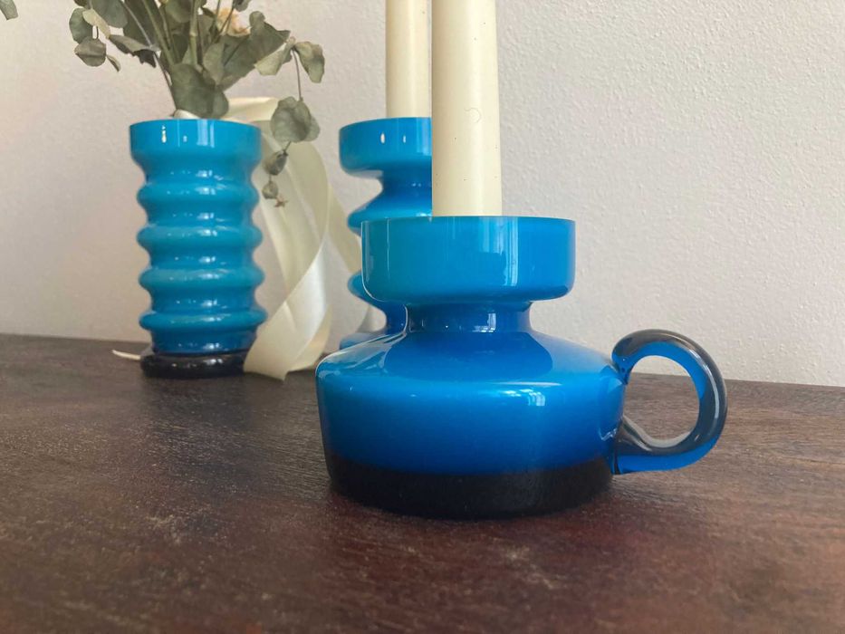 Set 3 vaze rare Friedrich Kristall – design Memphis / modern scandinav, West Germany