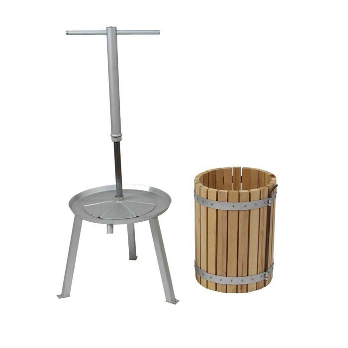 Vând Teasc de struguri, manual, 32 litri, fag + Zdrobitor pentru struguri, manual, tabla inox, 100 x 65 x 34 cm