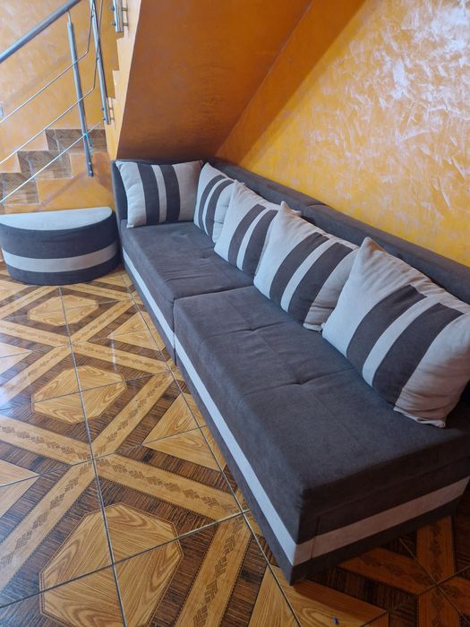 Colțar maro  extensibil + tamburel