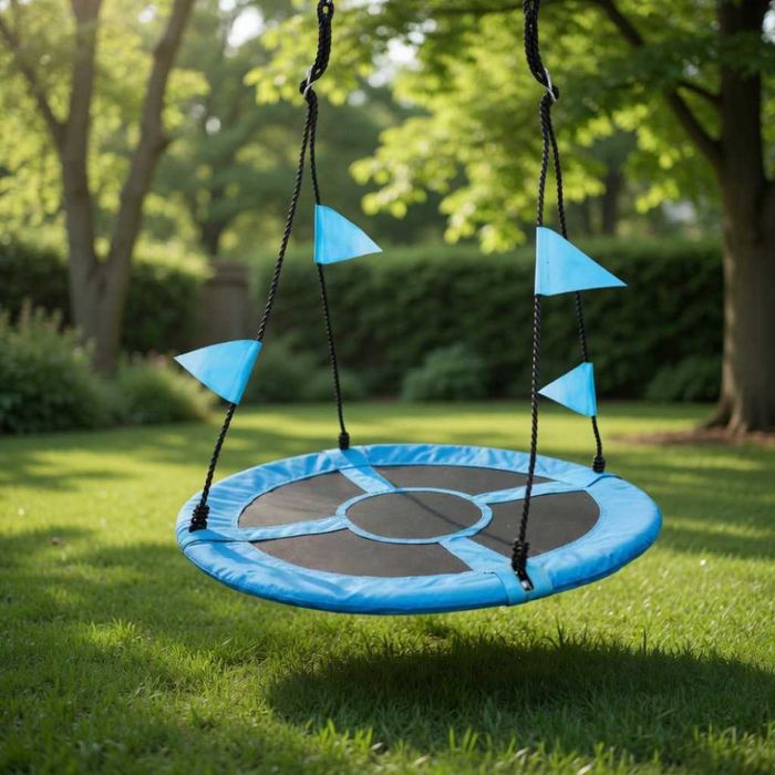 Люлка "Щъркелово гнездо" в син цвят — здрава, удобна и подходяща за деца и възрастни до 150 кг