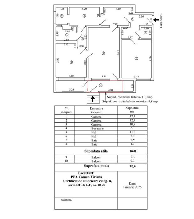 Parter, 3 camere, extindere,intrare exterioara, bl H2, Constructorilor