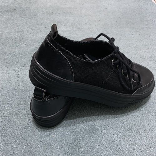 Tenisi dama, piele cu panza, MANGO, marimea 7,5