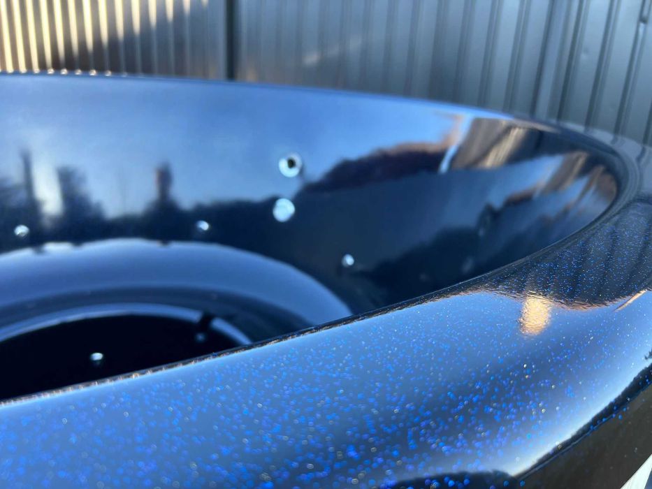 Ciubăr fibră sticlă 5-6 pers. | Aeromasaj + LED + sobă inox