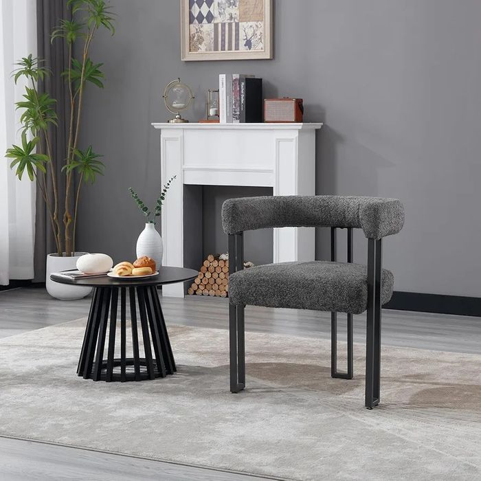 NOU Set 2x scaun M-form, plusat, gri inchis, model deosebit