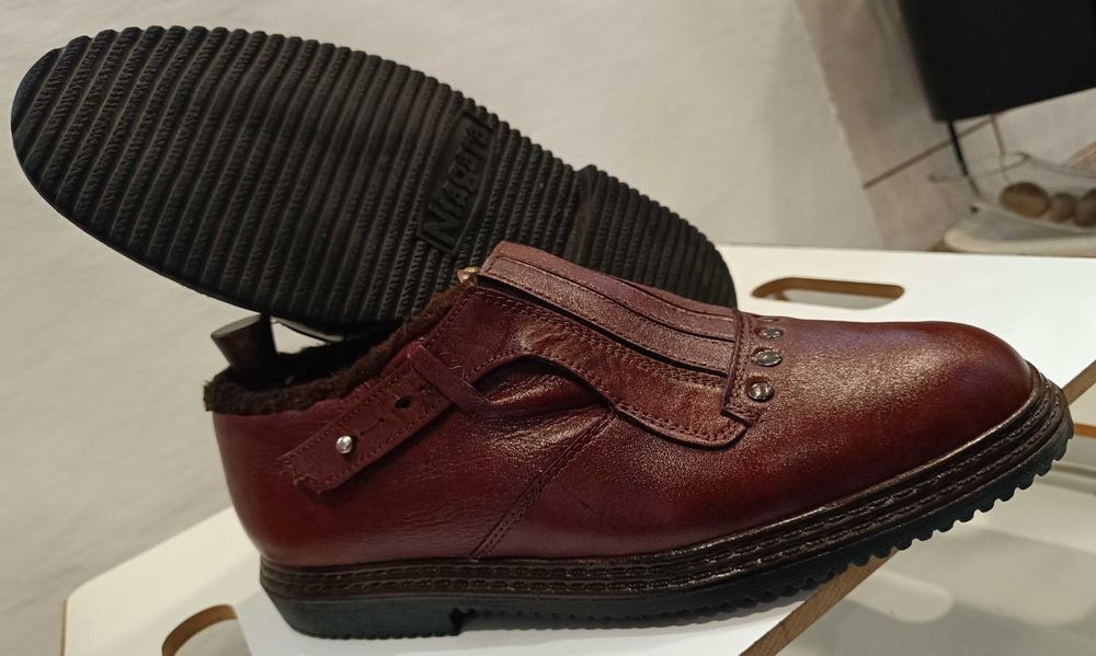 Pantofi monk casual 40.5 41 Rohde imblaniti piele naturala moale