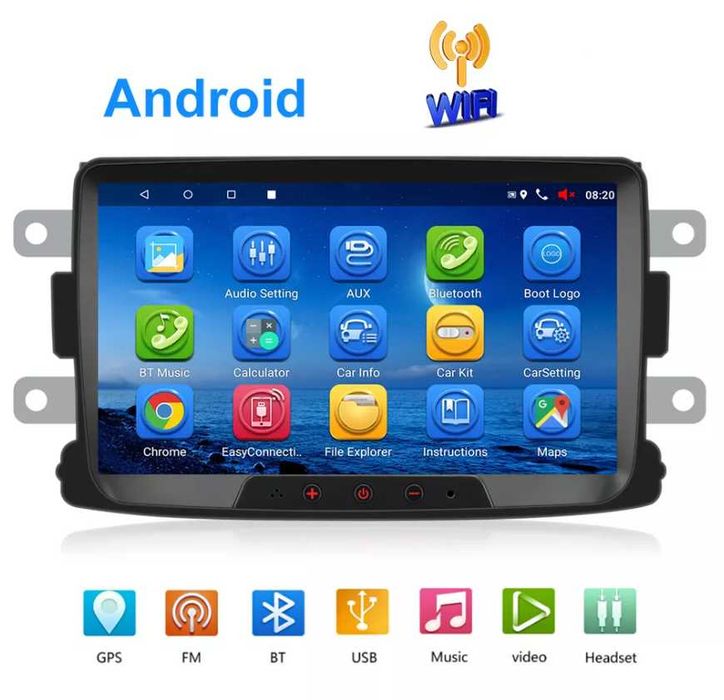 8″ Мултимедия за Renault & Dacia – Навигация, DSP, CarPlay, Bluetooth