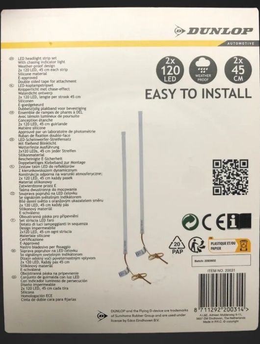 Dunlop LED ленти мигачи, фар