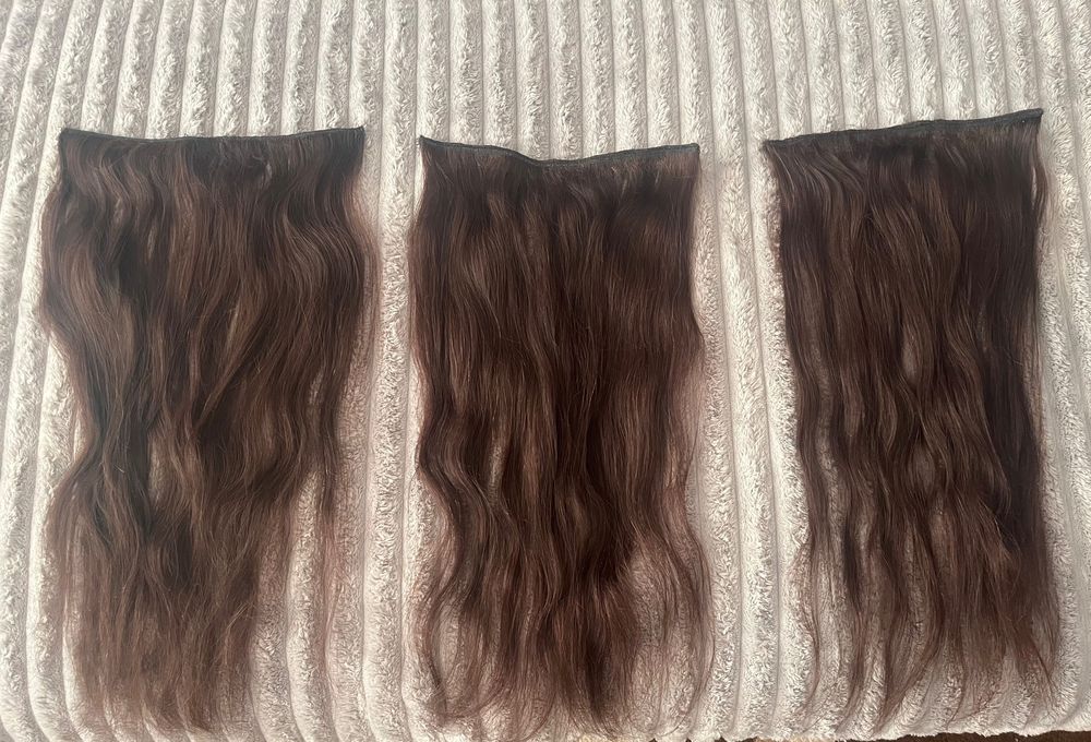 Екстеншъни от естествена коса на треса .