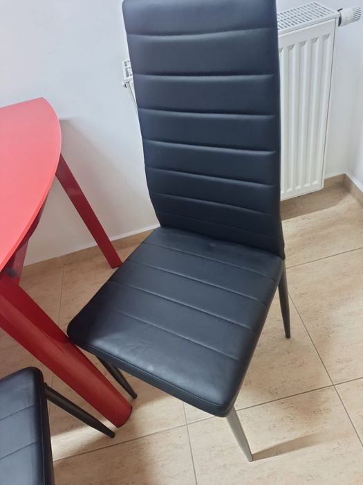 Masa sticla securizata-extensibila 180 cm×60 cm , picioare metalice