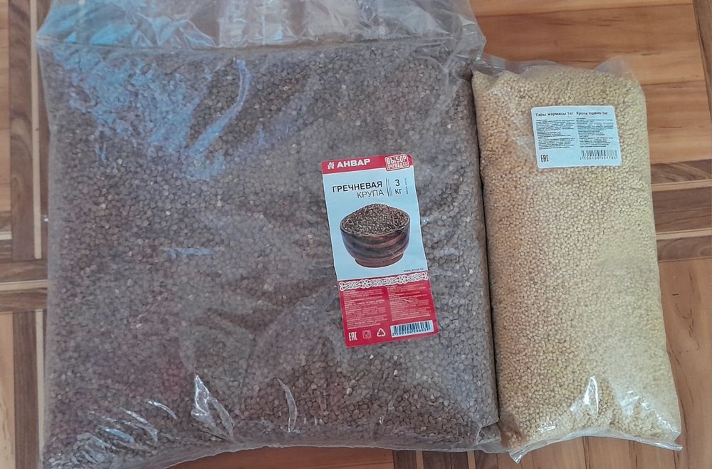 Гречка и крупа пшено все вместе 1000 тг