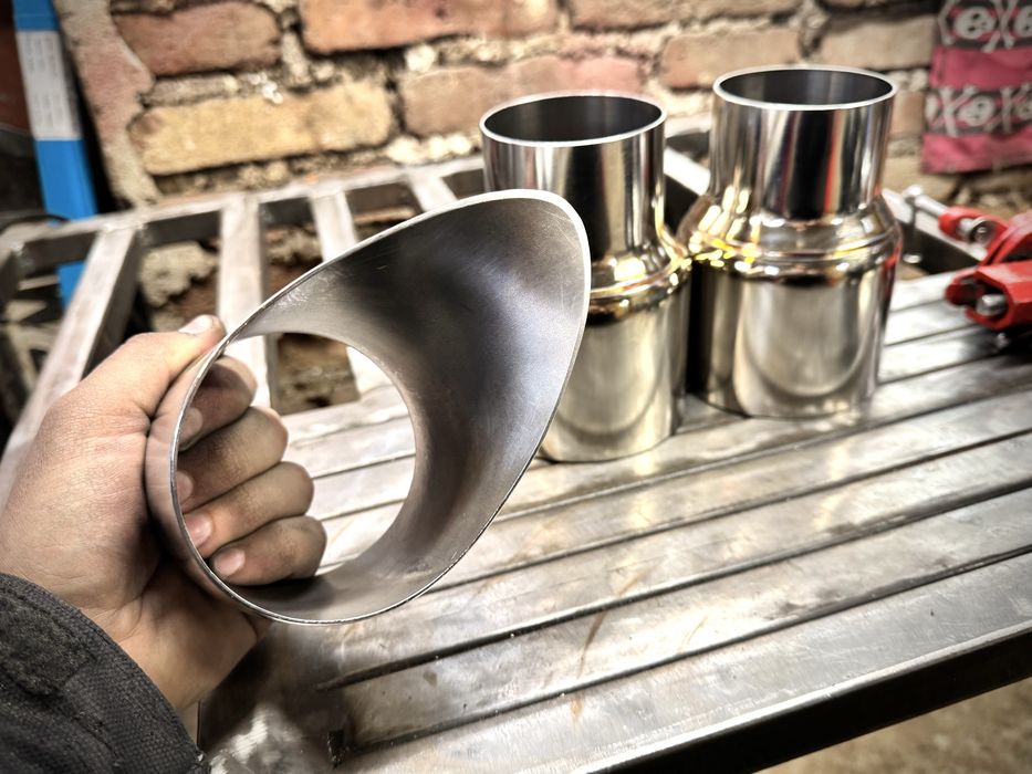Накрайници за ауспух Ф76 Ф90 Ф102  YosweldРъчна изработка Downpipe