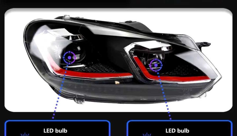 Ново ! LED фарове за VW GOLF 6 визия  volkswagen golf 7 лед 2009-2013