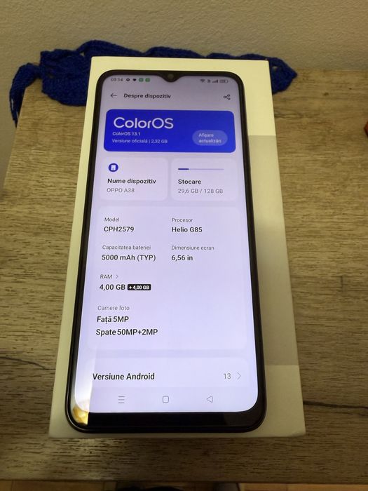 Oppo A38, Dual SIM, 128GB, 4GB RAM, 4G, Glowing Black