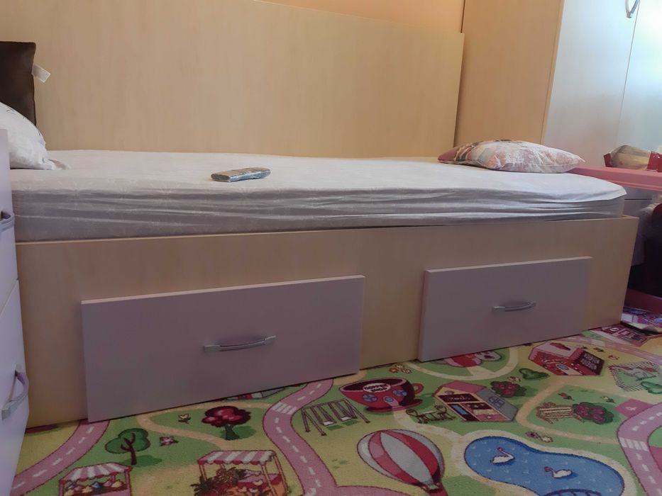 Pat o persoana cu 2 sertare 200x90