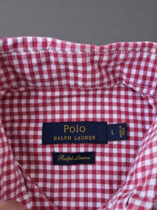 Cămașă Polo Ralph Lauren Carouri Roșu/Alb Mânecă Lungă Mărimea L