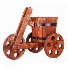 Декоративно Дървено колело саксия