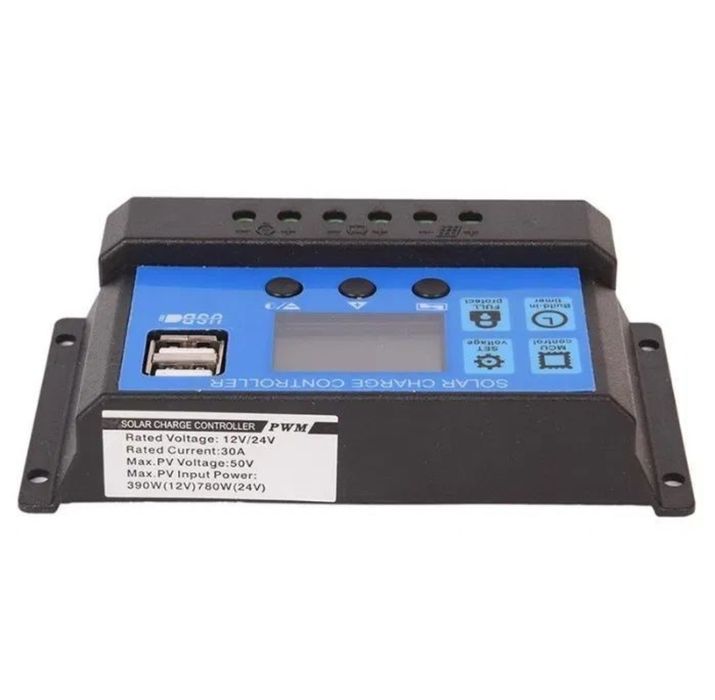 Controller solar 10A/20A/30A cu USB, ideal camping sau cabană