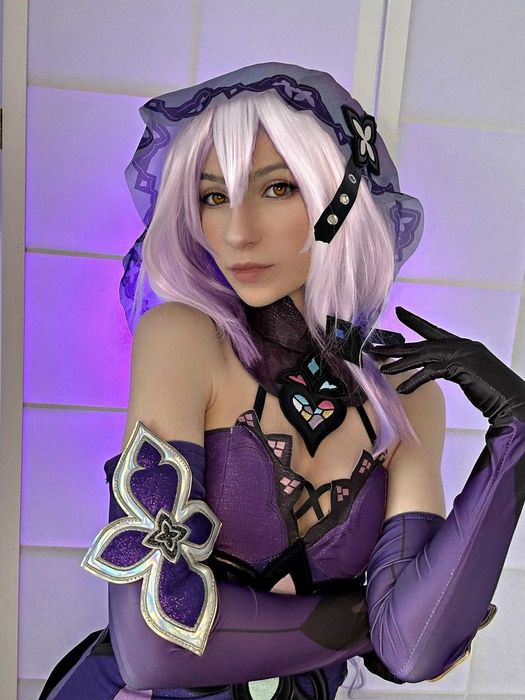 Аниме косплей лилава перука Honkai Star  high quality cosplay