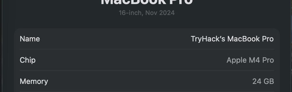 Macbook pro M4 pro 16" 24/512 ideal holatda