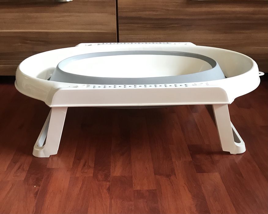 Cadita pliabila BabyJem cu suprafata antiderapanta Albastru