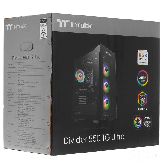 - Корпус Thermaltake Divider 550 TG Ultra Edition Black