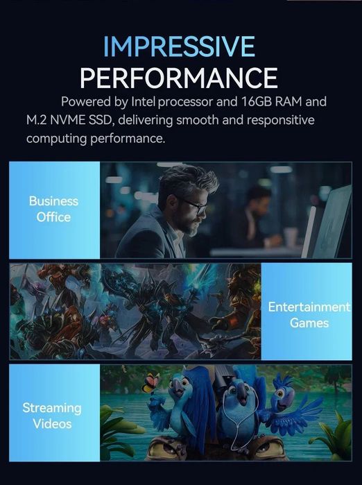 Mini PC Intel N5095 16mb DDR4 - 256Gb SATA 3 M.2 SSD WIN 11 PRO