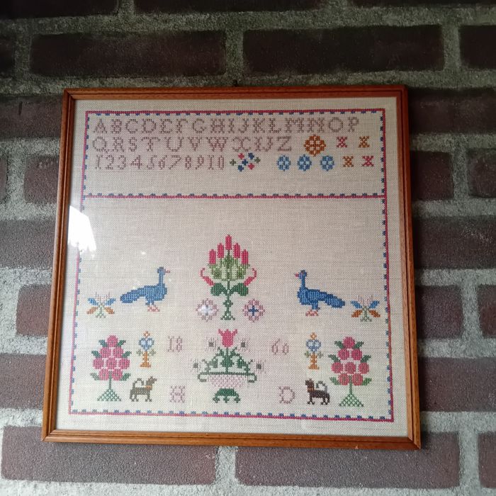 Tablou croșetat  manual an 1860