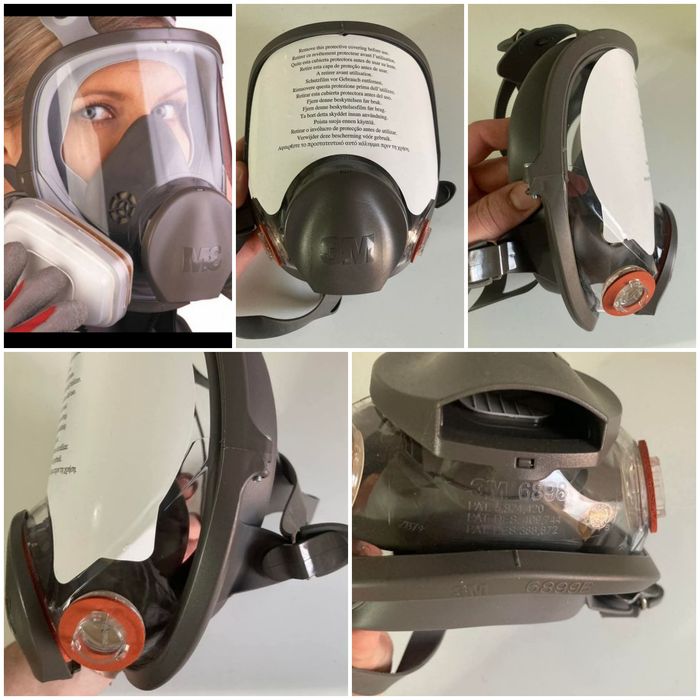 Mască 3M 6800 Vizieră + filtre carbon + prefiltre + capace + 1 folie