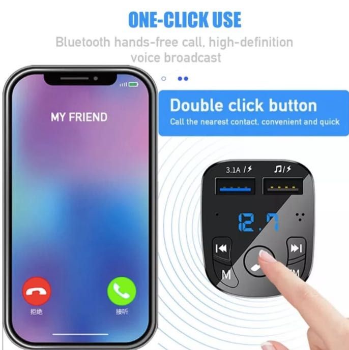 NOU SIGILAT Modulator FM Bluetooth