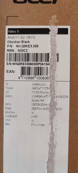 Acer Nitro 5 - на части (16gb DDR4, Display, Охлаждане, колонки, тн)