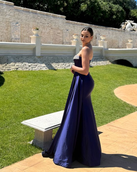 Rochie lungă albastru regal