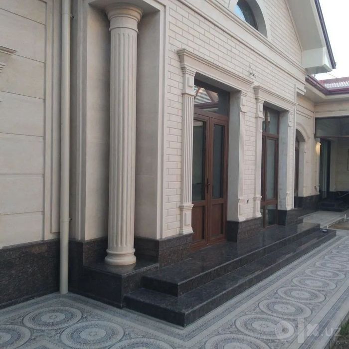 Ustun qoplamalar kalonna fibrobeton, fasadni gips.