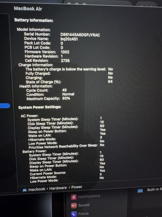 Vând Macbook Air M1 16GB RAM, impecabil! În garanție