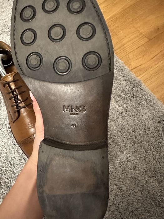 Pantofi piele maro Mango