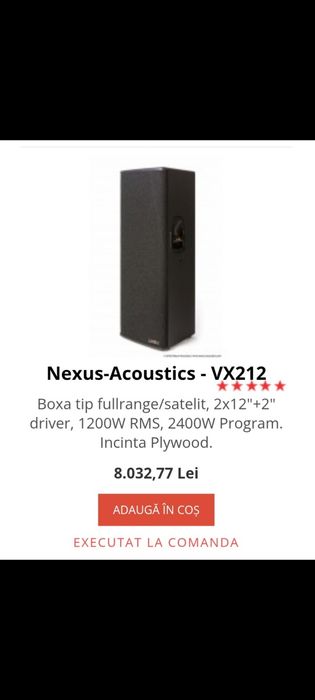 Nexus-Acoustics , sistem boxe sonorizare , profedional .