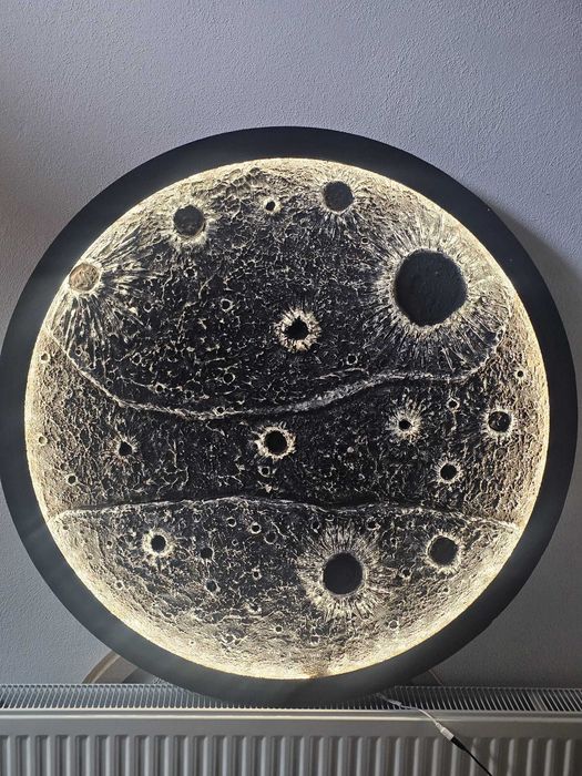 Tablou GIGANT 3D Suprafața Lunii (99 cm) - Decorațiune perete Premium