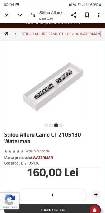 Stilou nou waterman allure din metal m nib