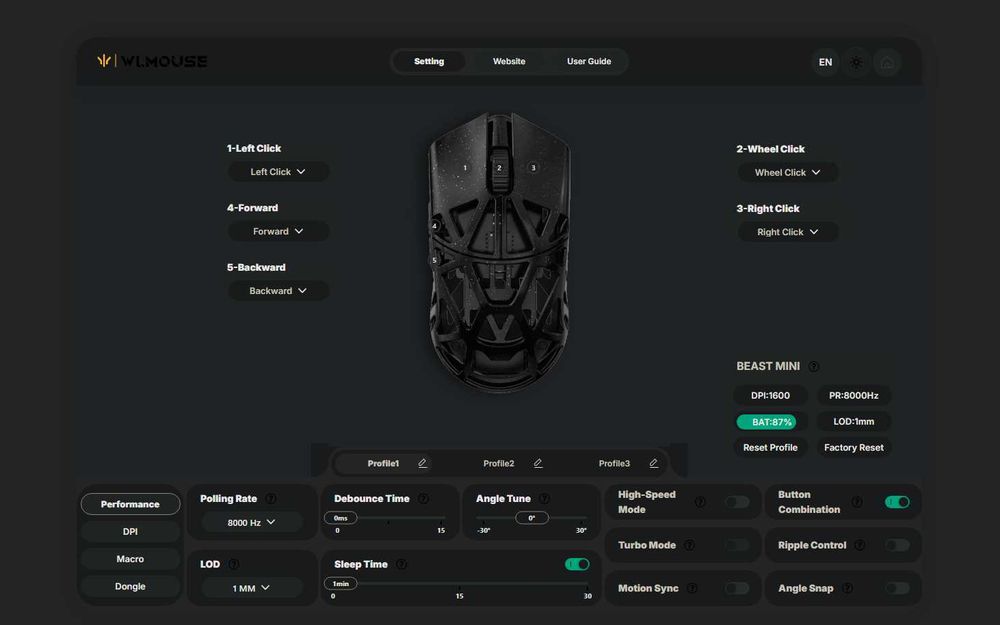 WLMOUSE BEAST X MINI 8000hz 34грама геймърска мишка