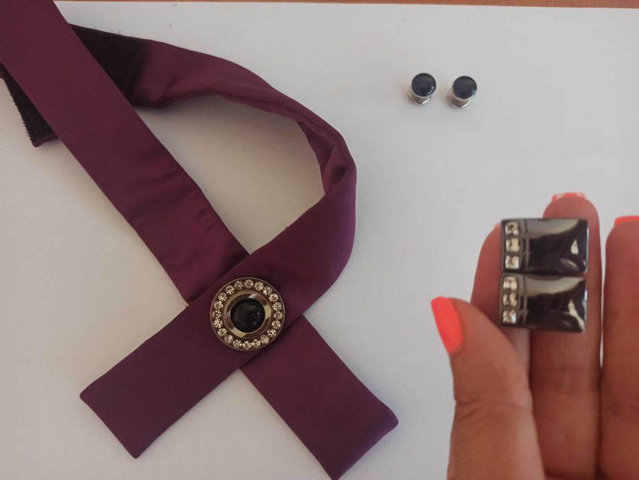 Smoking Claudiu Ungureanu bespoke, mărime 58, cu lavalieră & butoni