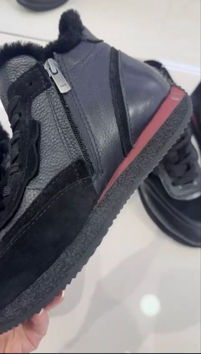 Кожанные ботинки зима натуралка