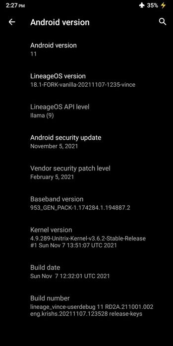 Redmi 5 Plus, Android 8 —> Android 11