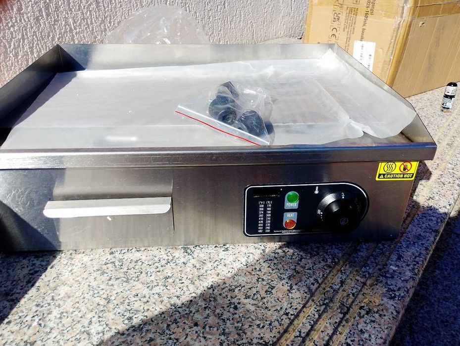 grill gratar plita  inox neted-striat electric putere 3kw 230v  nou