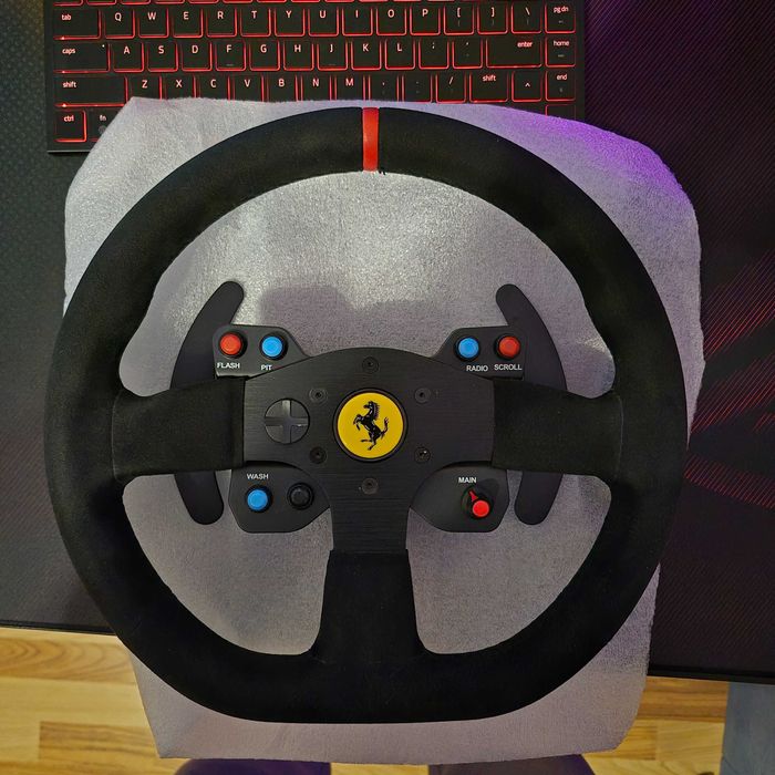 Pachet simracing volan thrustmaster t300rs alcantara + schimbator th8a + wheel stand