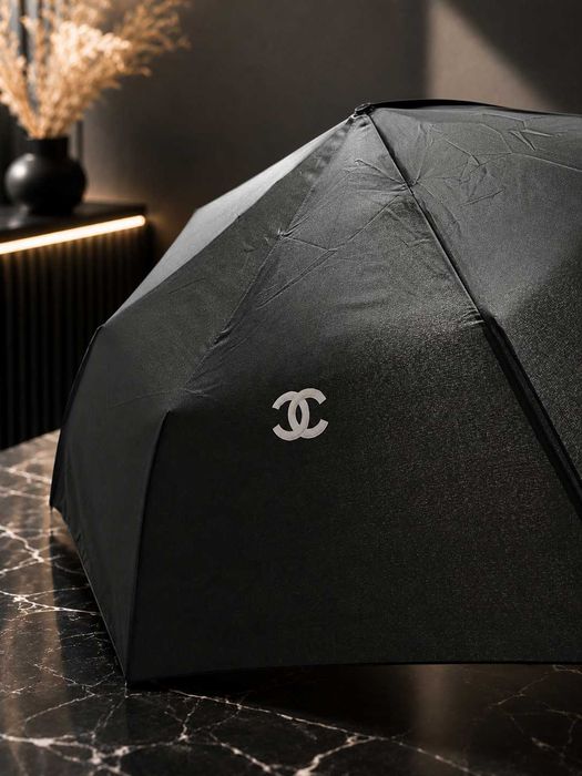 черен чадър на шанел нов есенен зимен chanel унисекс