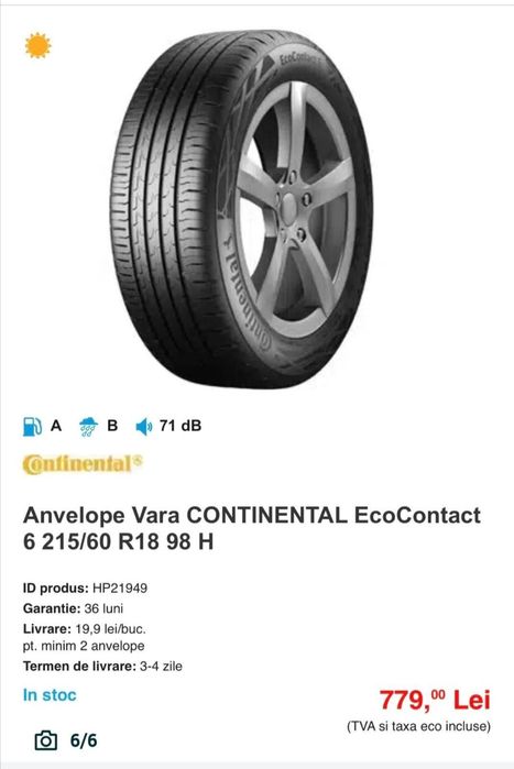 Anvelope Continental EcoContact - Dacia Bigster / Duster