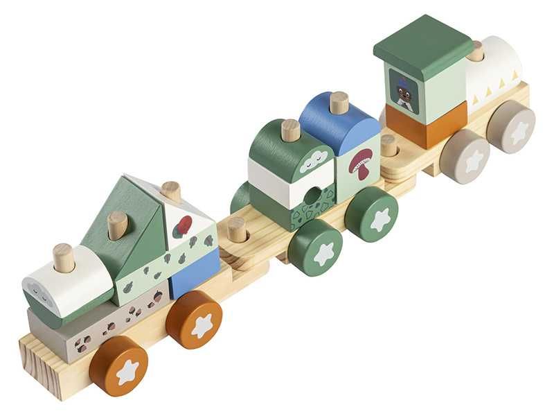 НОВИ Дървен влак с модули 40см  два модела